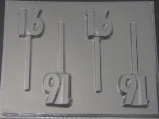 8518 Sweet 16 Chocolate or Hard Candy Lollipop Mold